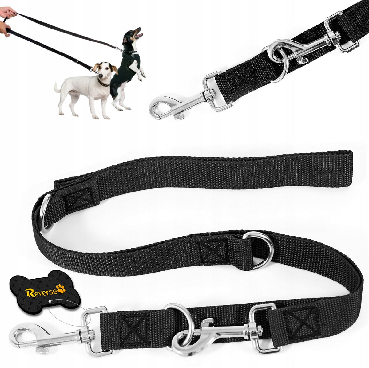 ADJUSTABLE DOG TRAINING LEASH CLIP-ON ADJUSTABLE STRONG 25mm 5m Brand Reverse