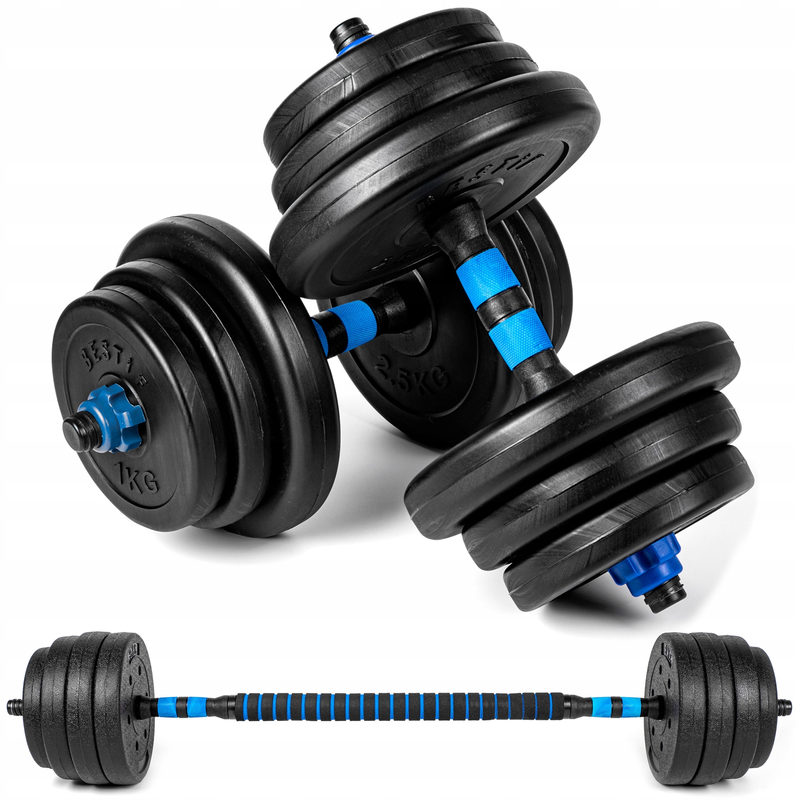 ADJUSTABLE DUMBBELLS BARBELL 2in1 DUMBBELL SET FOR EXERCISE DUMBBELLS 2x20kg 40KG