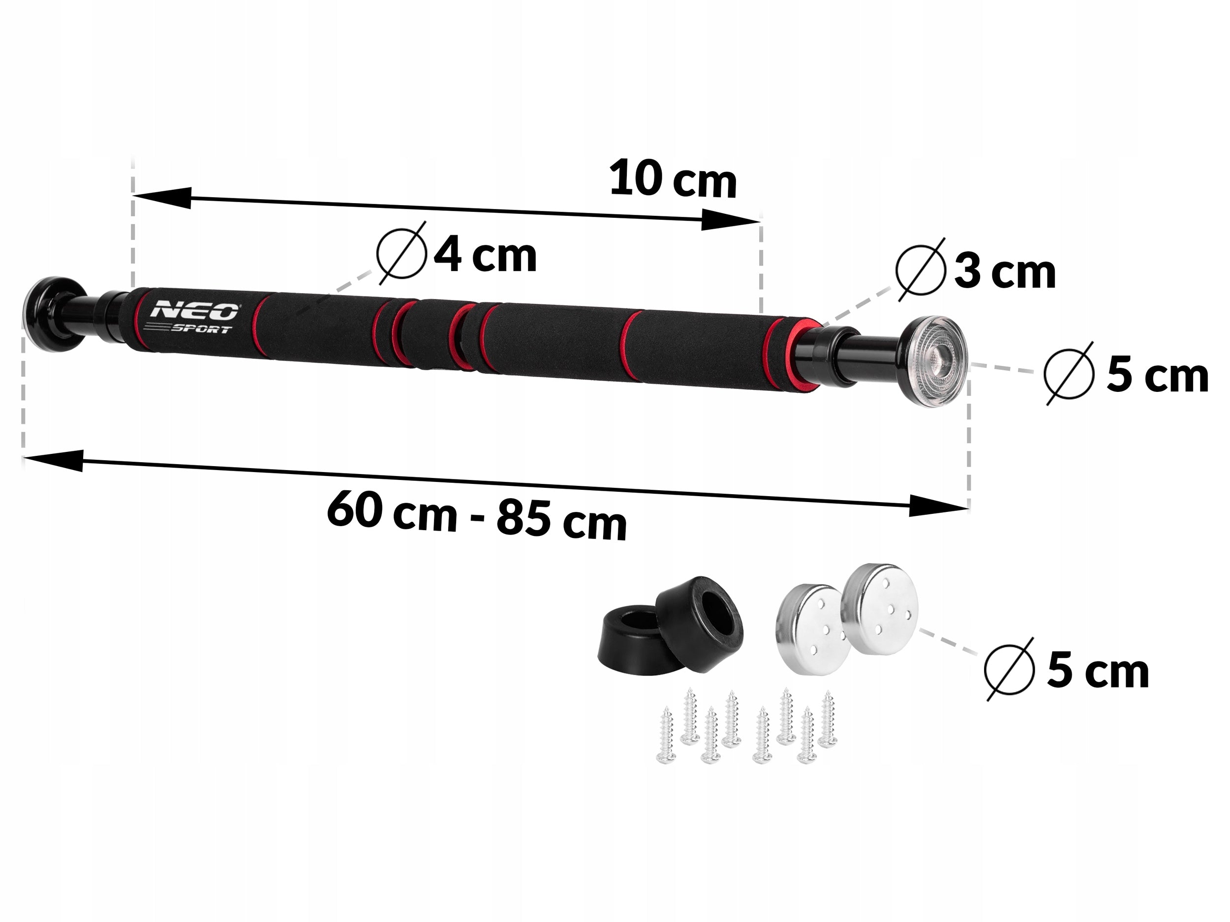 ADJUSTABLE EXPANSION BAR FOR PULLING UP EXERCISES STEEL LIFTING CAPACITY 150KG Kind bars