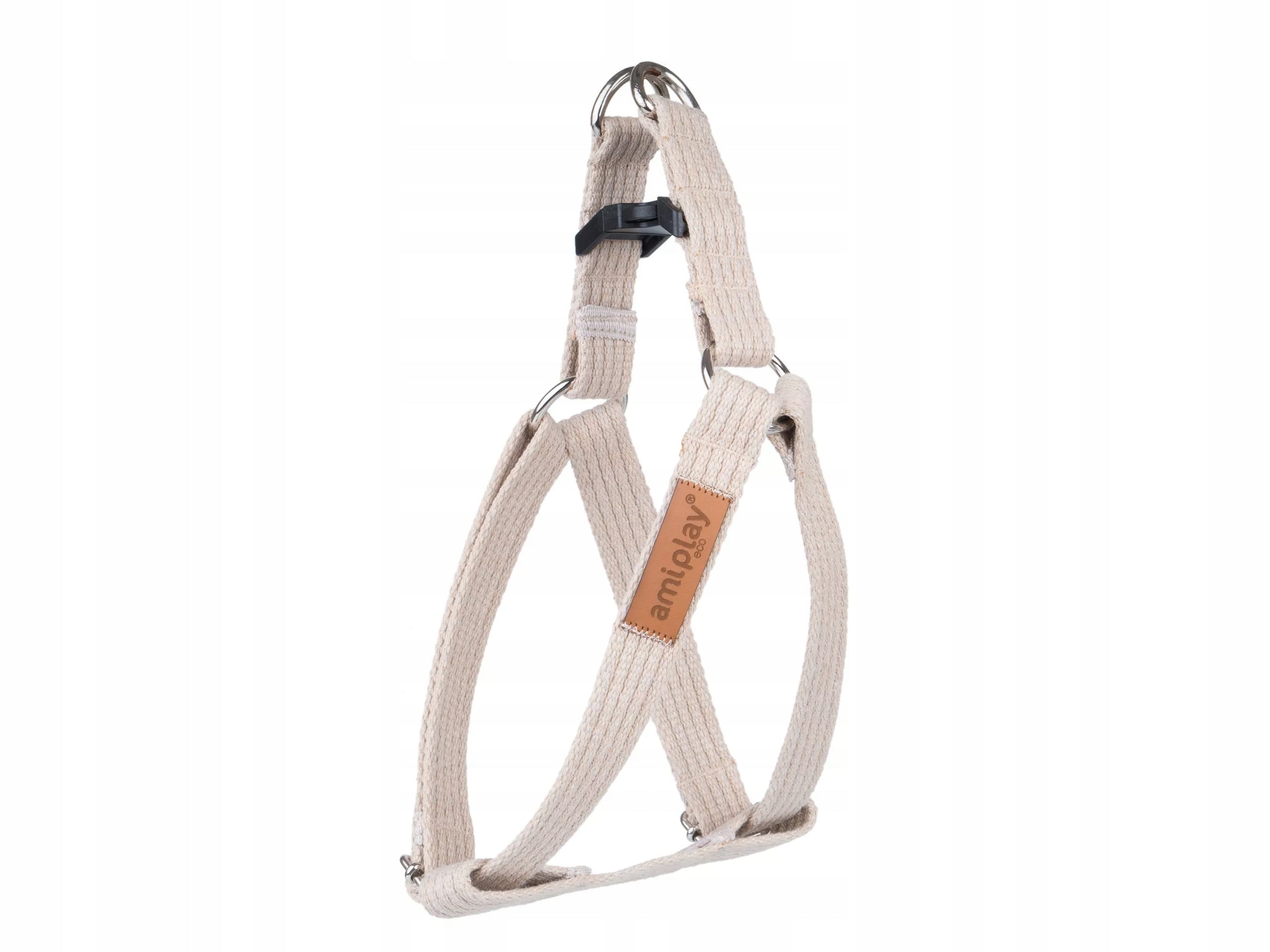 ADJUSTABLE HARNESS AMIPLAY COTTON S BEIGE FOR DOG