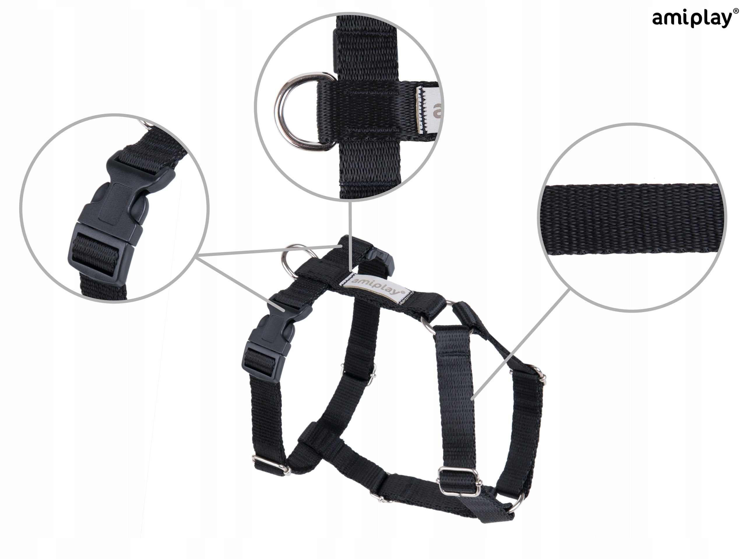 ADJUSTABLE HARNESS GUARD SAMBA ROS. L BLACK AMIPLAY Brand Amiplay