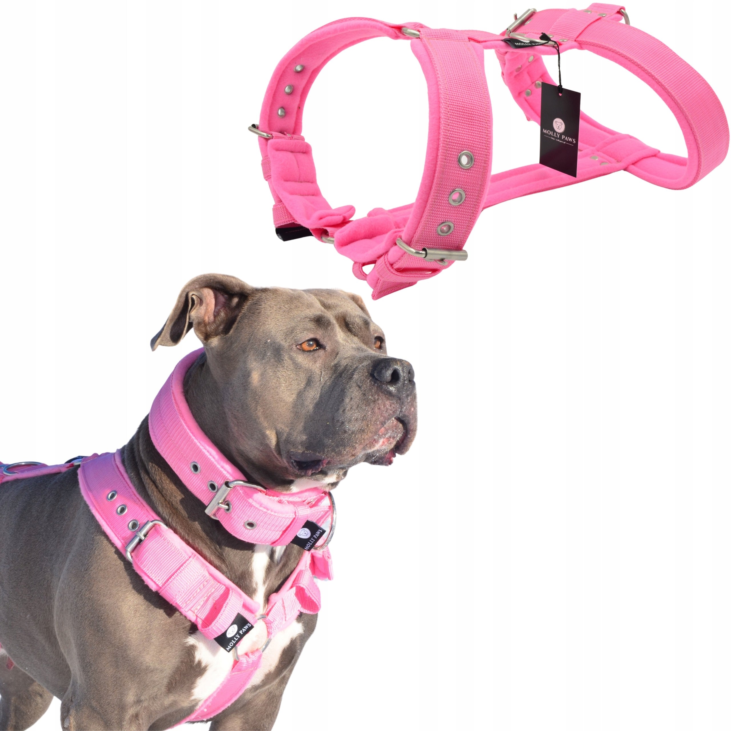 ADJUSTABLE HARNESS WITH FLEECE GUARD FOR BIG DOG ANY SIZE COLORS