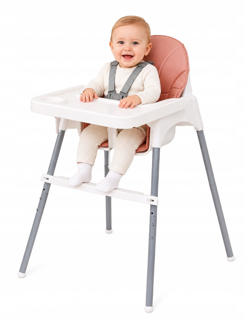 ADJUSTABLE HIGH CHAIR FOR FEEDING – PINK COLOR