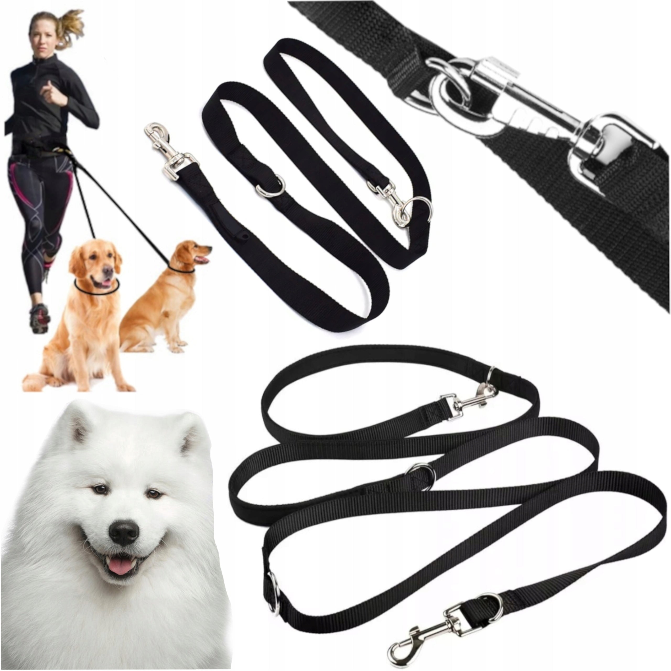 ADJUSTABLE LEASH FOR DOG WALKING RUNNING 5M DOUBLE STRONG