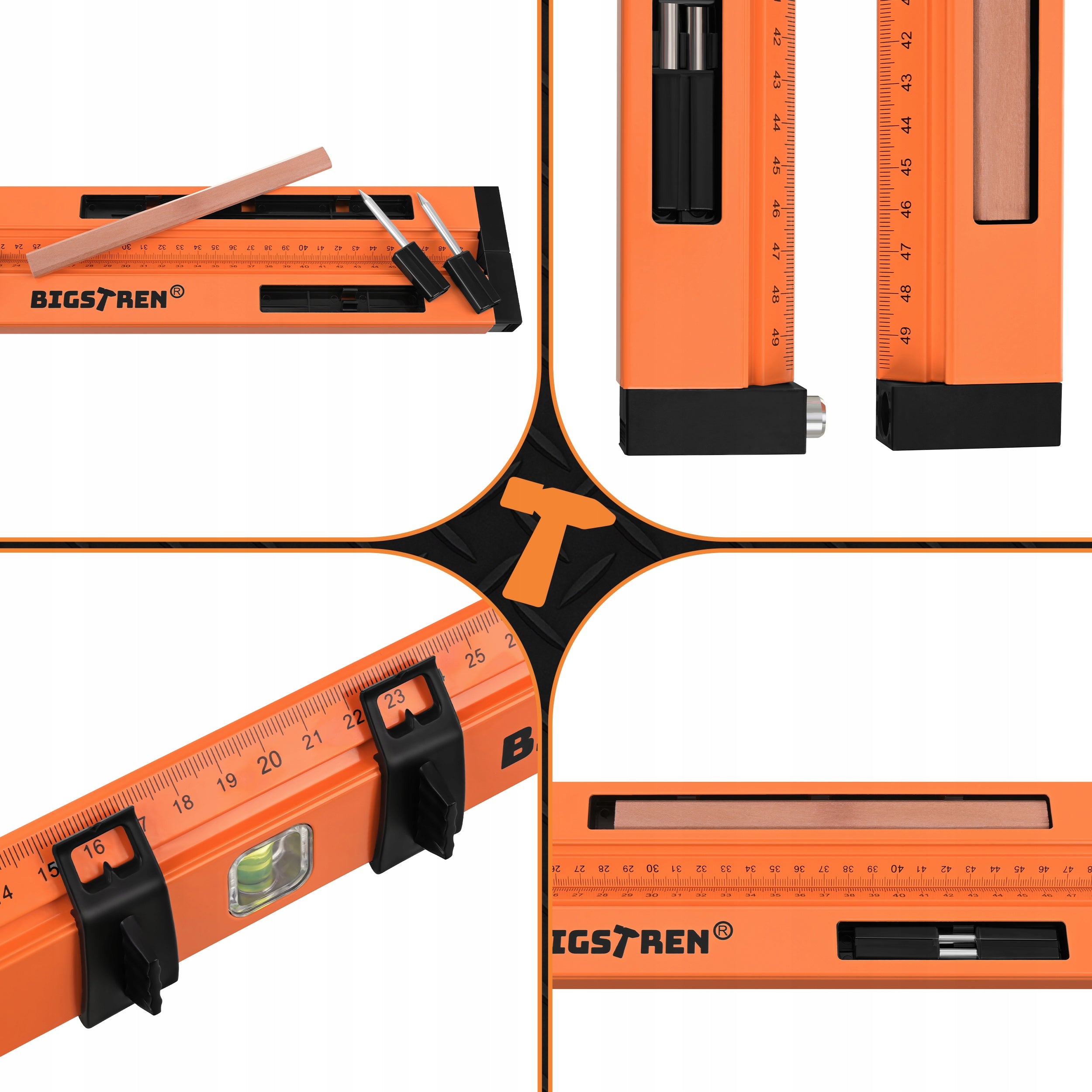 ADJUSTABLE PROTRACTOR CARPENTRY CONSTRUCTION ANGLE CARPENTRY LEVEL PENCIL Brand BIGSTREN