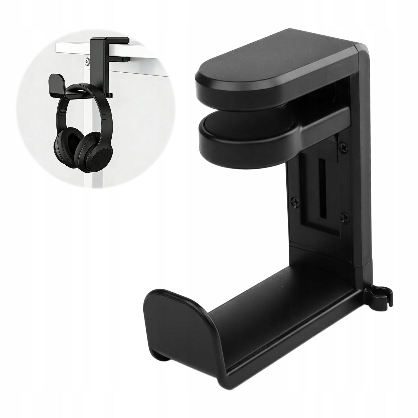 ADJUSTABLE TABLE CLAMP FOR HEADPHONE STAND WITH 360° ROTATING HOOK