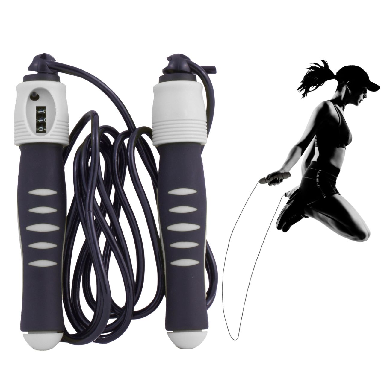 ADJUSTABLE TRAINING JUMP ROPE WITH FITNESS COUNTER CROSSFIT 275cm Manufacturer code 5058