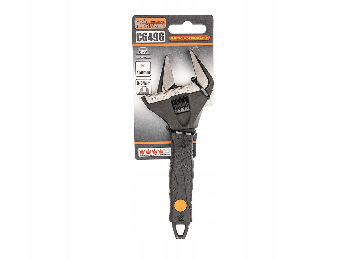 ADJUSTABLE WRENCH SWEDISH 6'' 0-34mm WIDE ADJUSTABLE RICHMANN C6496 Manufacturer code C6496