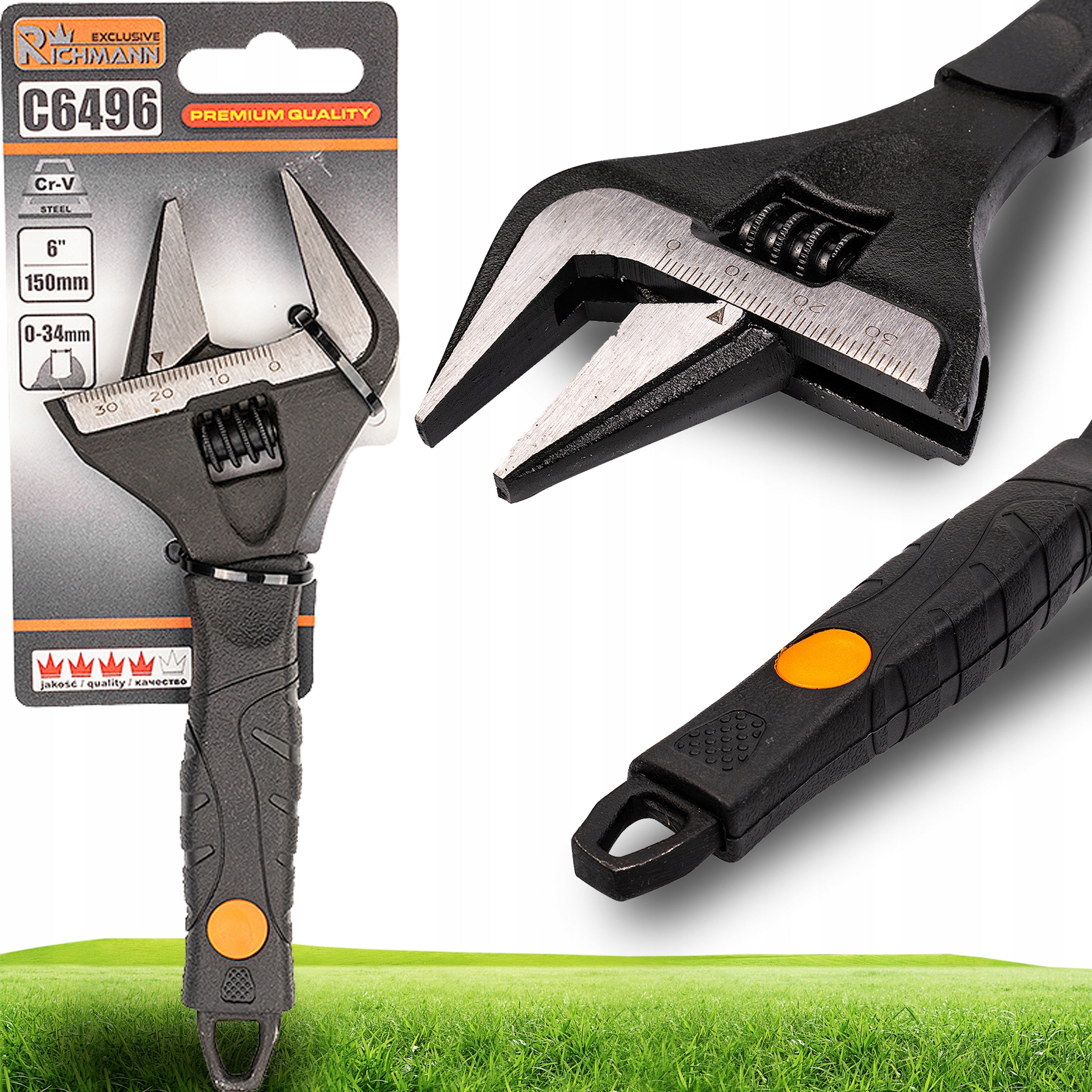 ADJUSTABLE WRENCH SWEDISH 6'' 0-34mm WIDE ADJUSTABLE RICHMANN C6496
