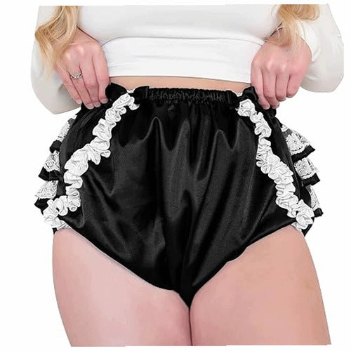 ADULT DIAPER COVER WATERPROOF BLACK SATIN SIZE