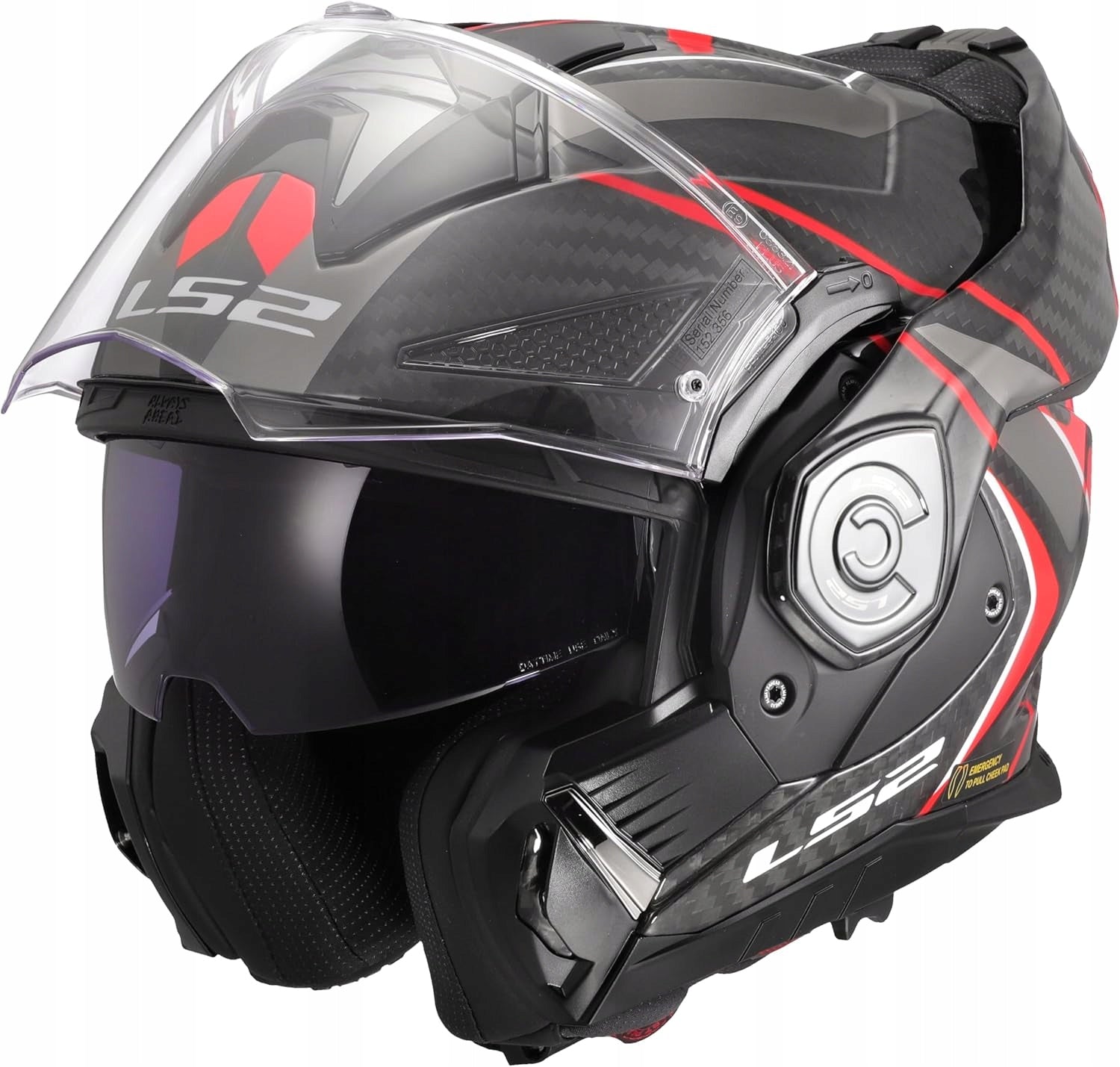 ADVANT X CARBON FUTURE II Gloss Red Motorcycle HELMET, 3XL Manufacturer LS2