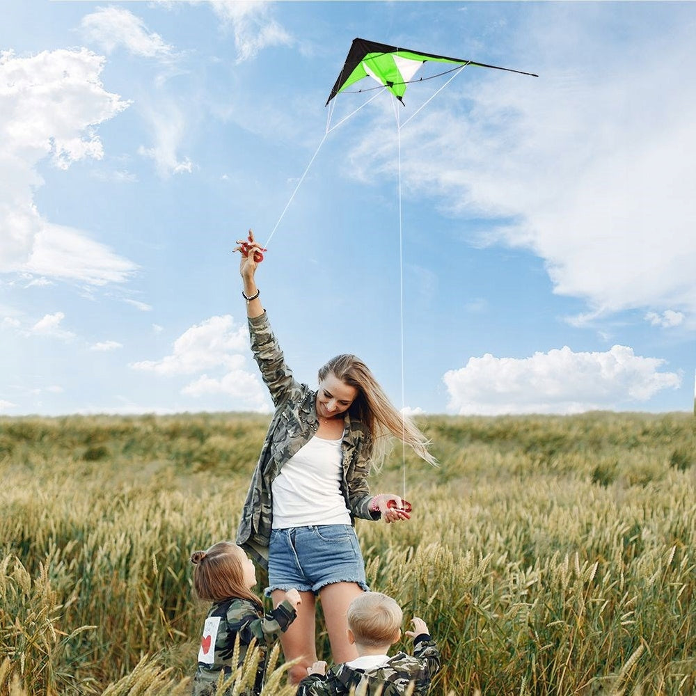 AEROBATIC kite for children adults large with rope green 120x50 Brand Vilde