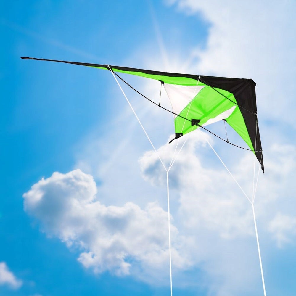 AEROBATIC kite for children adults large with rope green 120x50 Packaging status original