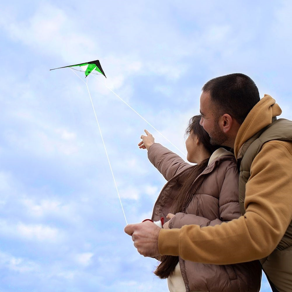 AEROBATIC kite for children adults large with rope green 120x50 Product width 120 cm