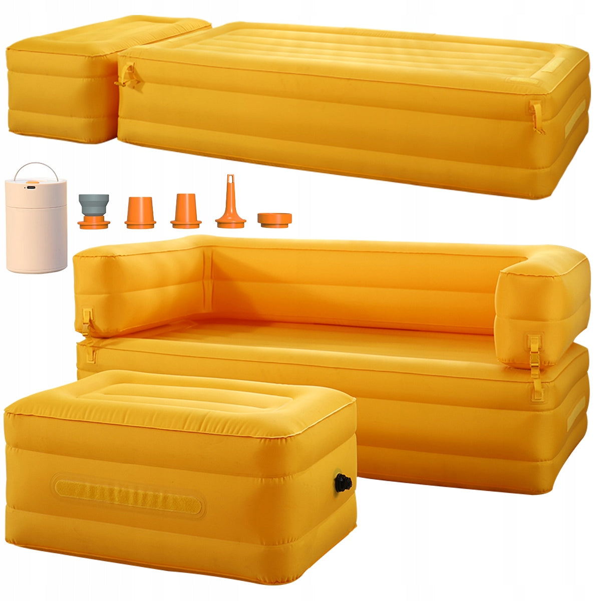 AEROGOGO BS5-03 SOFA Mattress with pump automatically inflatable couch bed Color yellow
