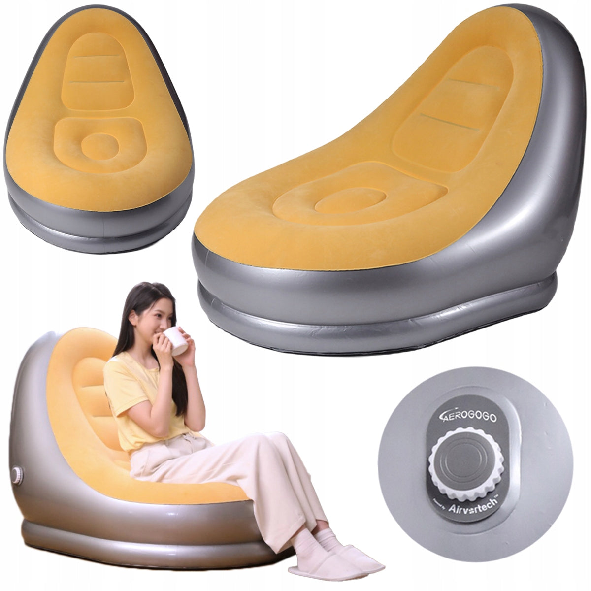 AEROGOGO DECKCHAIR mattress with built-in self-inflating pump COMFORTABLE