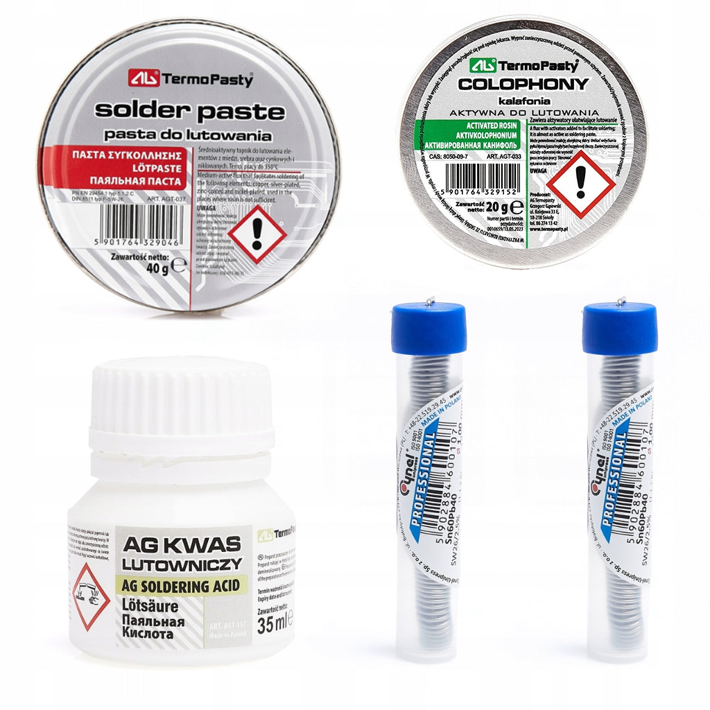 AG SOLDERING KIT 2x ACID TIN ROSIN PASTE ESSENTIAL ELECTRONICS