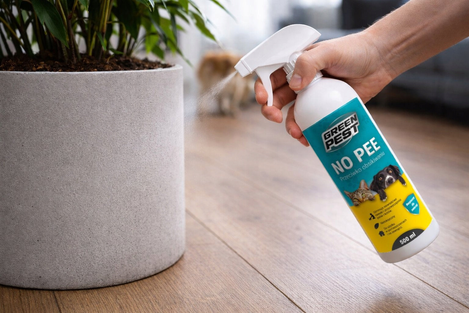 AGENT SPRAY LIQUID NO PEE AGAINST PEEING DOGS AND CATS 500ML Product weight with unit packaging 0.5 kg