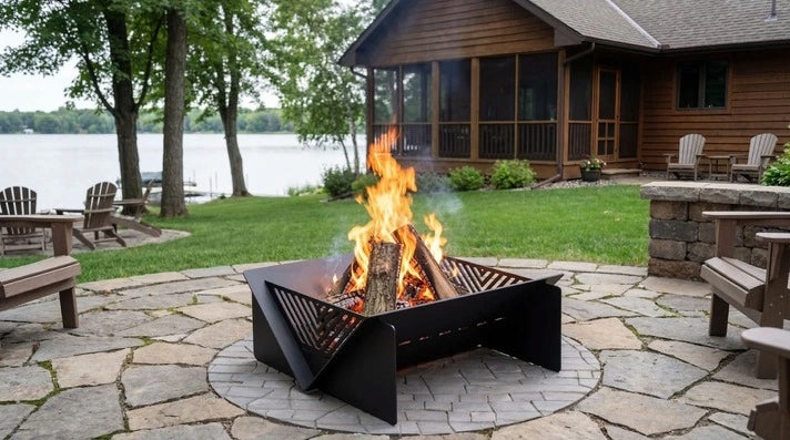 AGK DECO Garden Fireplace Vektro 60 cm - Thick Steel, Paint 900°C Black Manufacturer code VEKTRO