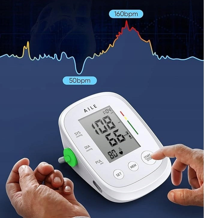 AILE X5 LCD shoulder electric blood pressure monitor large cuff 99 readings Medical device no