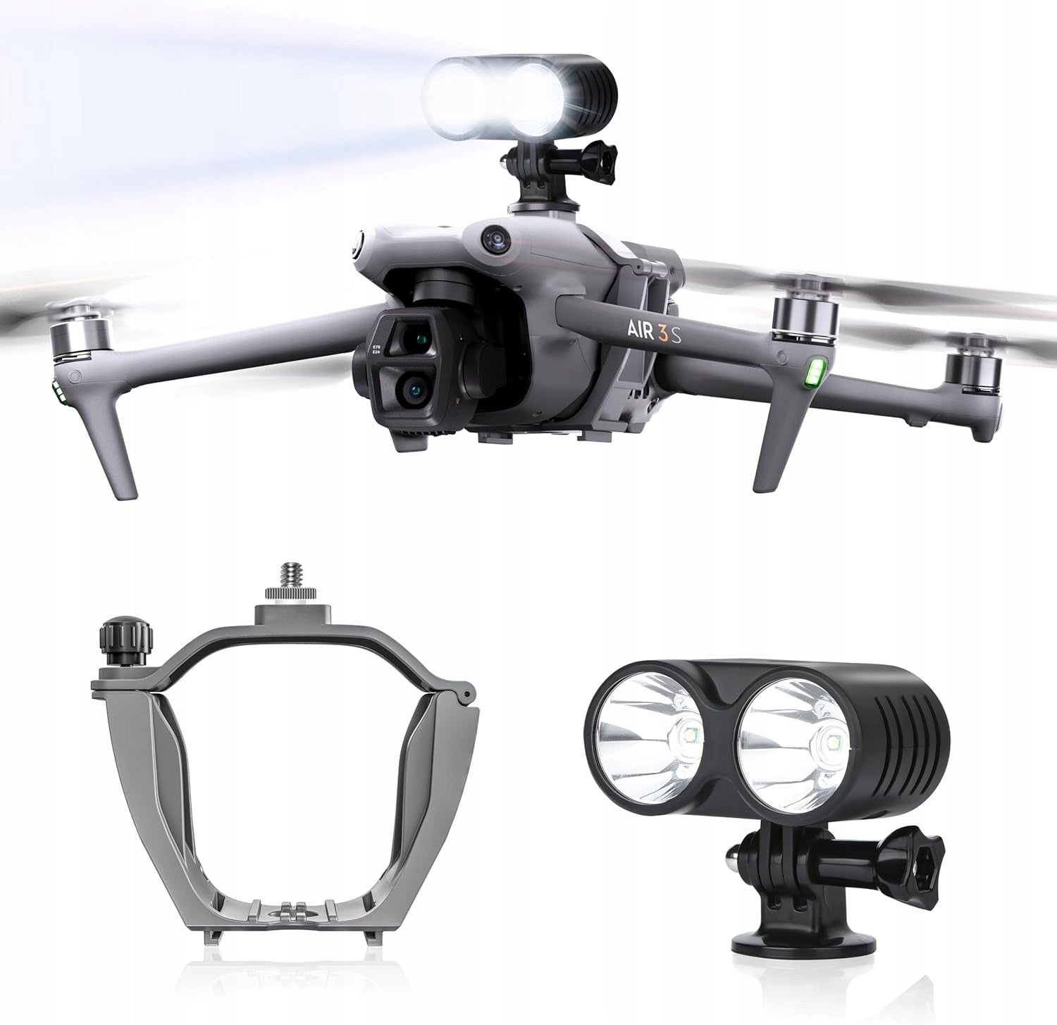 AIR 3S NIGHT LIGHTS WITH ACTION CAMERA EXTENSION BRACKET FOR DJI AIR 3/3S
