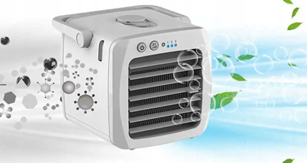 AIR CONDITIONER PORTABLE DESK AIR CONDITIONER WATER QUIET FAN FOR USB 3IN1 Dominant color white
