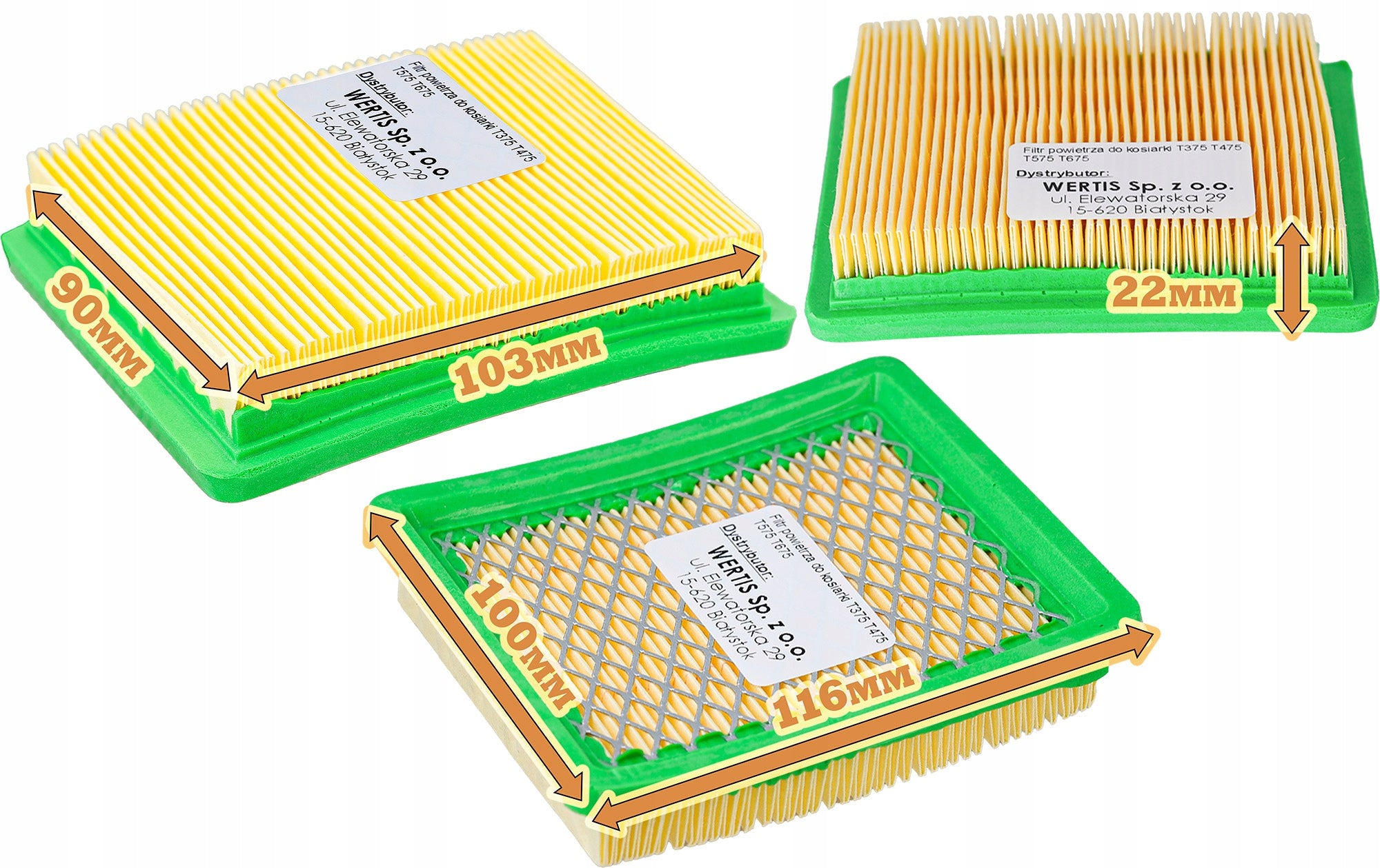 AIR FILTER FOR MOWER NAC T375 T475 T575 T675 S510 511 LS46 LS50 S461 Manufacturer code W08-0511