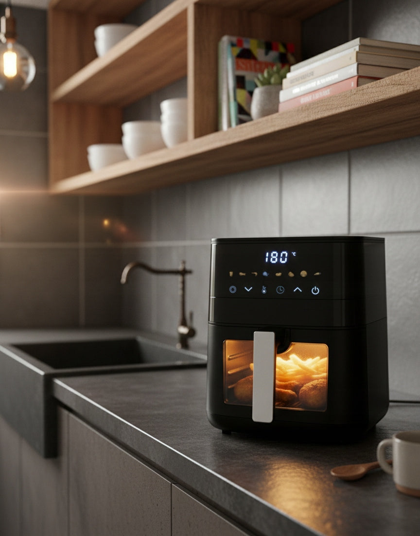 AIR FRYER 2000W 6L AIRDWELLER 8 PROGRAMS BLACK Model FRYTKOWNICA BEZTŁUSZCZOWA 6L AIRDWELLER AIR FRYER