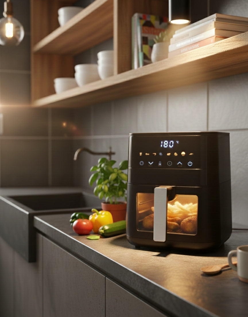 AIR FRYER 2000W 6L AIRDWELLER 8 PROGRAMS BLACK Packaging status original