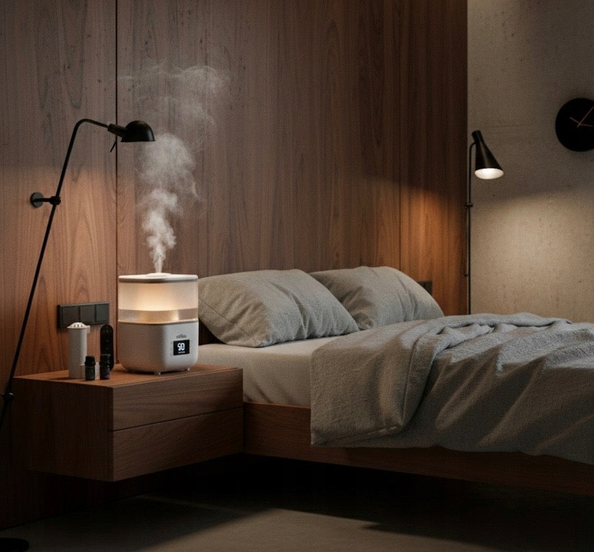 AIR HUMIDIFIER 3in1 4L HYGROMETER AROMATHERAPY DIFFUSER IONIZER OIL Maximum room size 50 m²