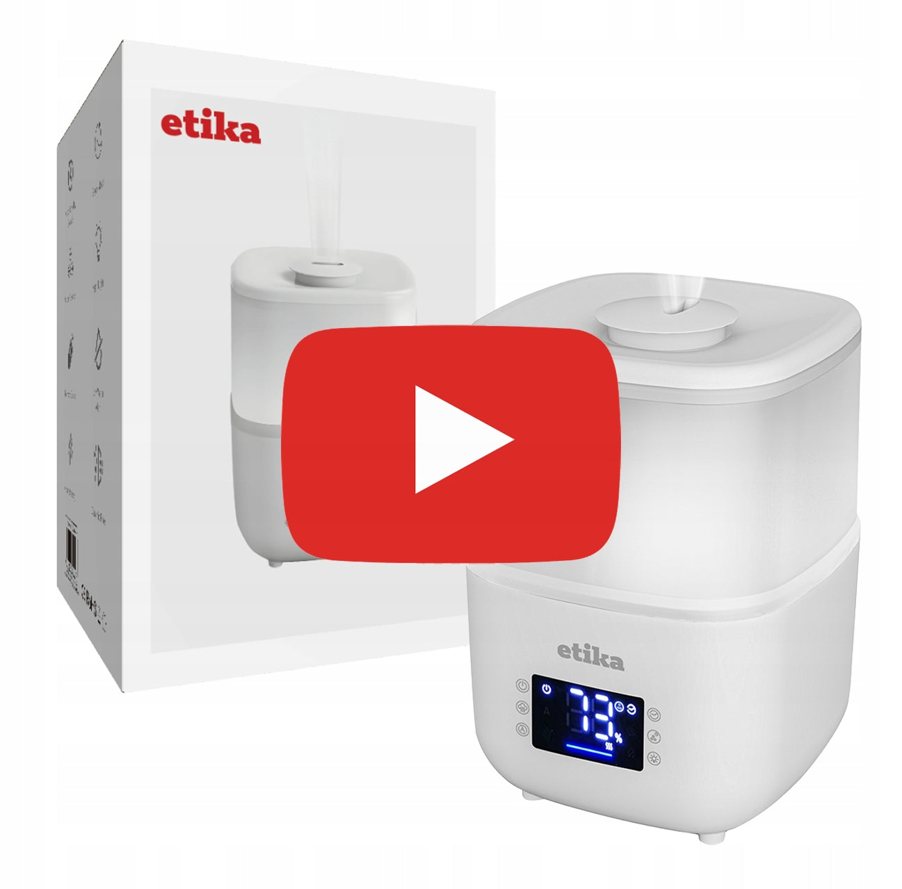 AIR HUMIDIFIER 3in1 4L HYGROMETER AROMATHERAPY DIFFUSER IONIZER OIL Model ET26 DYFUZOR JONIZACJA OLEJKI