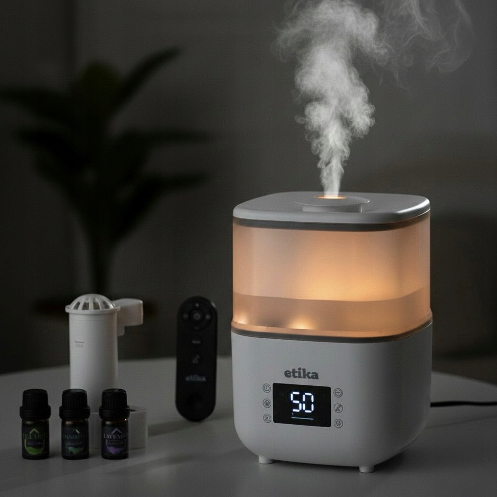 AIR HUMIDIFIER 3in1 4L HYGROMETER AROMATHERAPY DIFFUSER IONIZER OIL Type ultrasonic humidifier