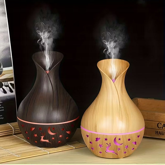 AIR HUMIDIFIER ULTRASonic DIFFUSER USB-C LED LIGHT AROMATHERAPY Dominant color beige/brown