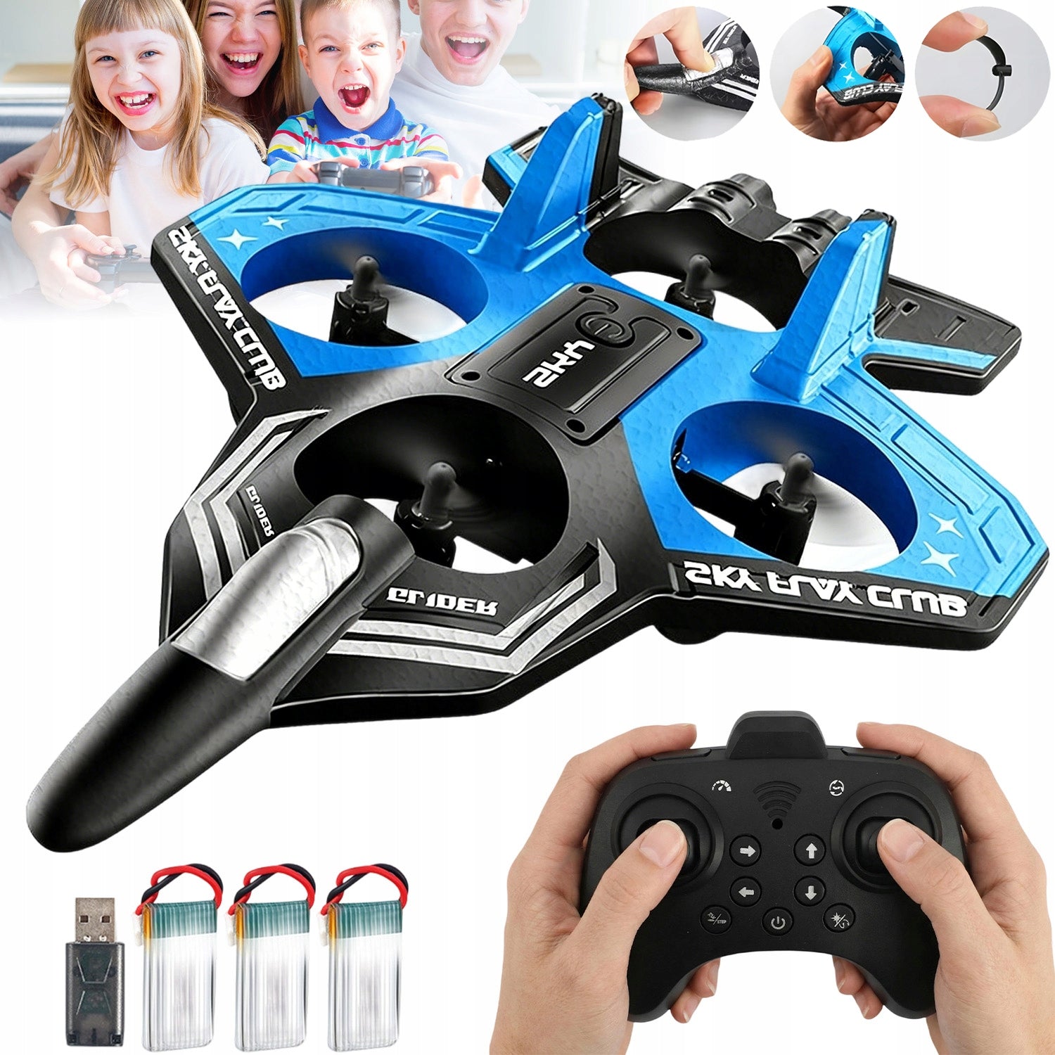AIRCRAFT DRONE RC FIGHTER REMOTE CONTROLLED REMOTE CONTROL ROTATION 360° HEADLESS MODE
