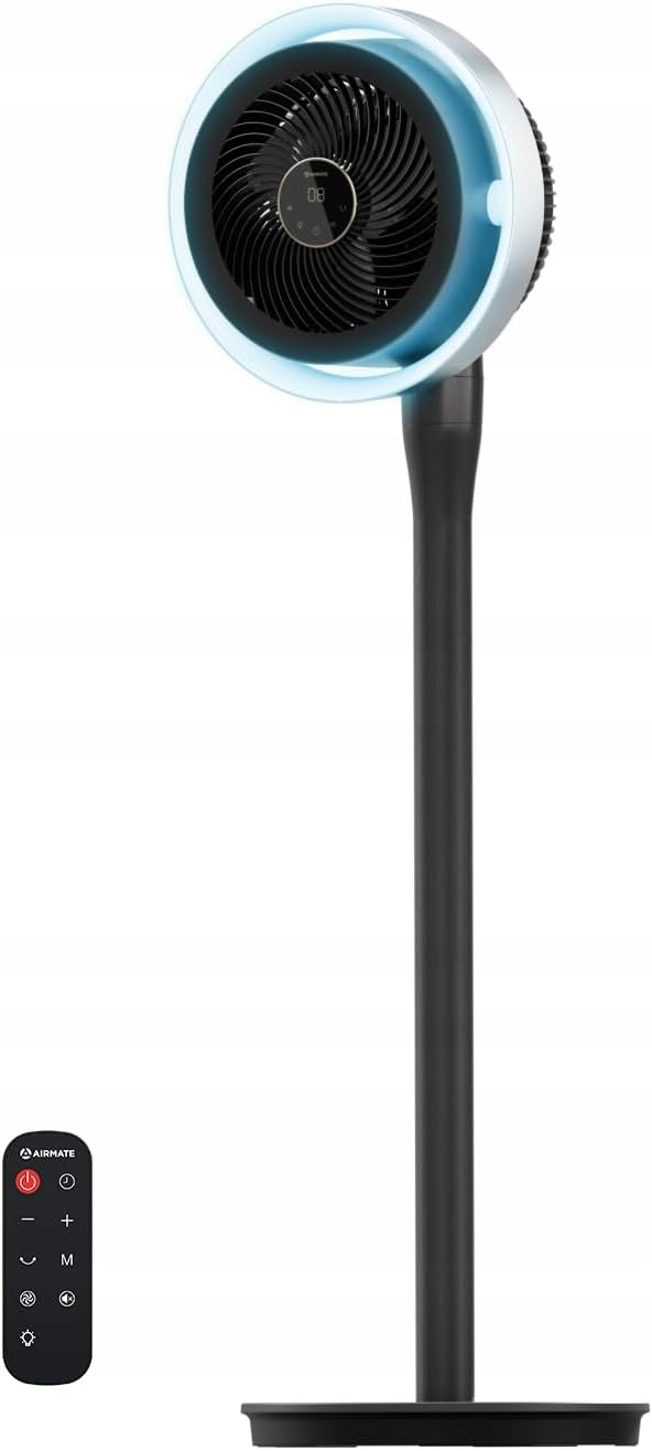 AIRMATE LED fan quiet, remote control, height adjustment, 16 speed 25db