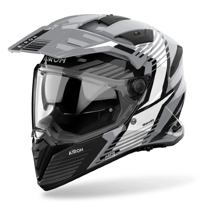 AIROH BANDIT SPICY GREY GLOSS MOTORCYCLE HELMET INTEGRAL XS