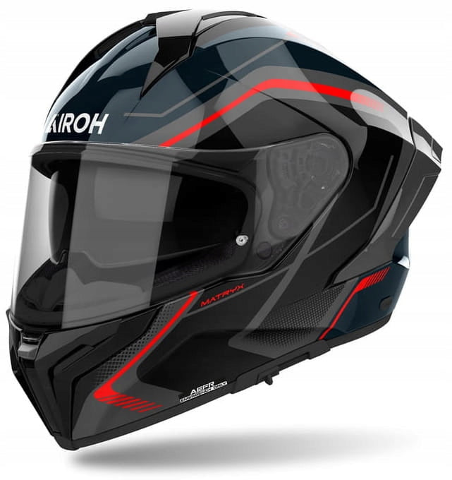 AIROH MATRYX WIDE RED GLOSS MOTORCYCLE HELMET INTEGRAL RED GLOSS