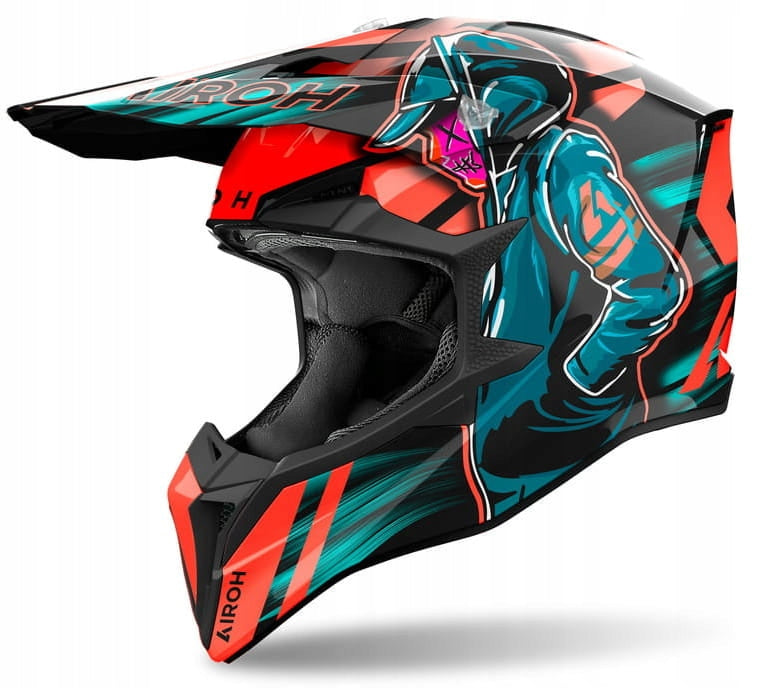 AIROH WRAAAP CYBER ORANGE GLOSS MOTORCYCLE HELMET CROSS ENDURO