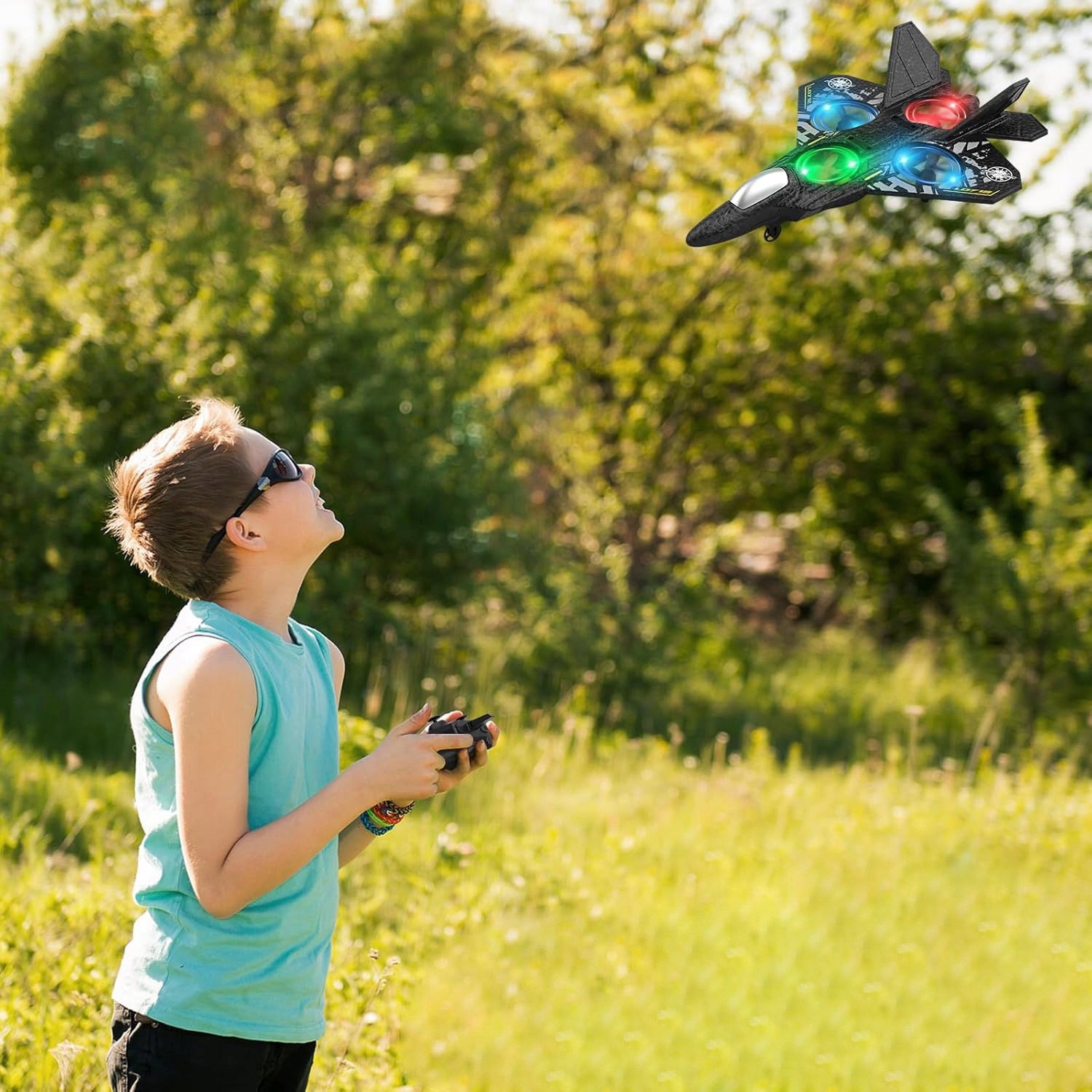 AIRPLANE REMOTE CONTROLLED REMOTE CONTROL LIGHT 360° ROTATION FOR CHILDREN TO GARDEN Brand Leopard