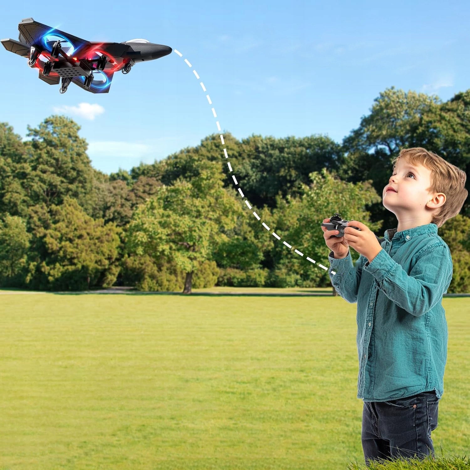 AIRPLANE REMOTE CONTROLLED REMOTE CONTROL LIGHT 360° ROTATION FOR CHILDREN TO GARDEN Kind flying