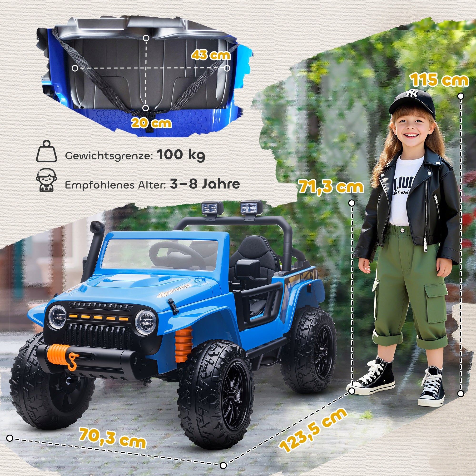 AIYAPLAY 12V electric children's car with remote control, 2 motors Certificates and opinions CE
