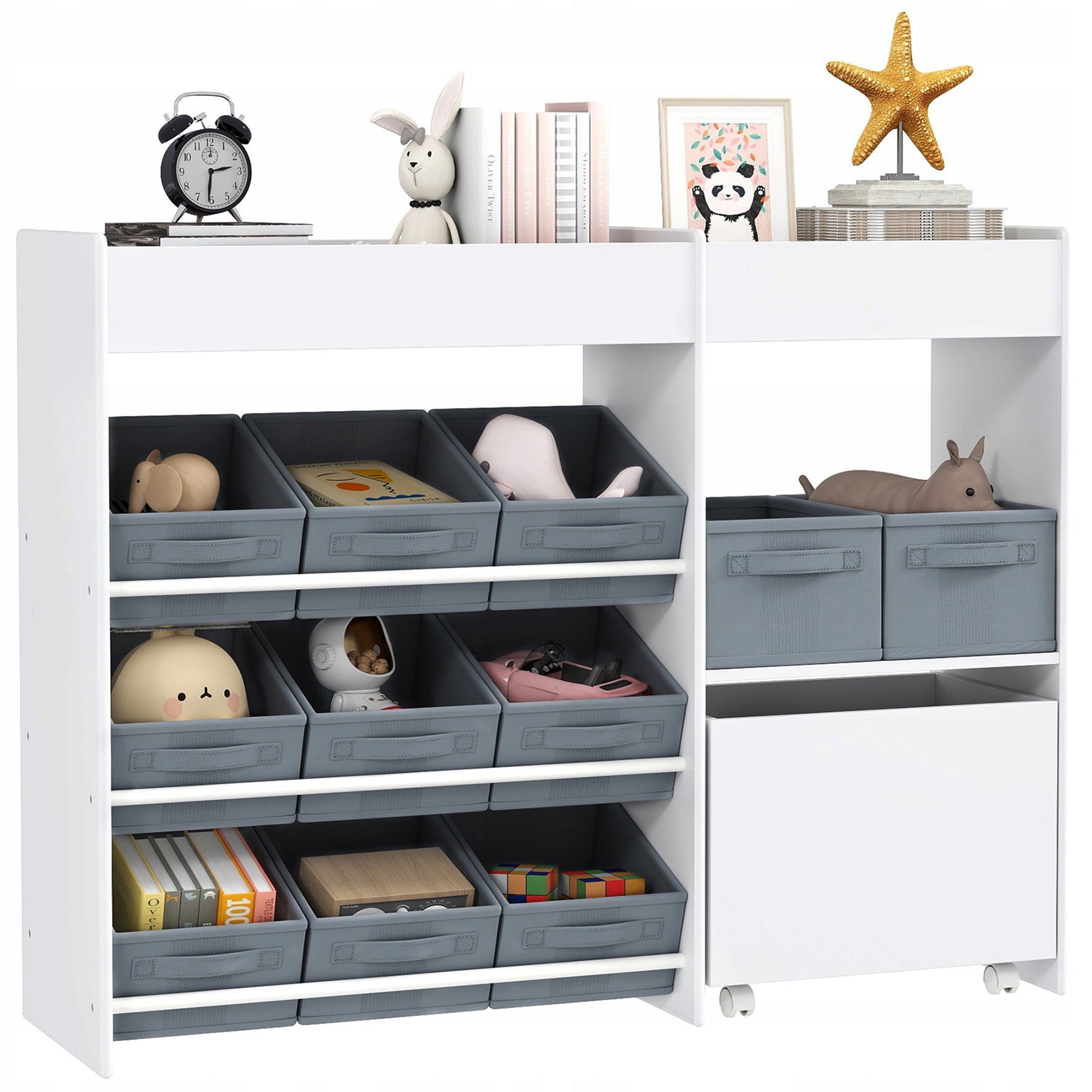 AIYAPLAY Children's Toy Cabinet, Shelves, 3 Stickers, Bookcase