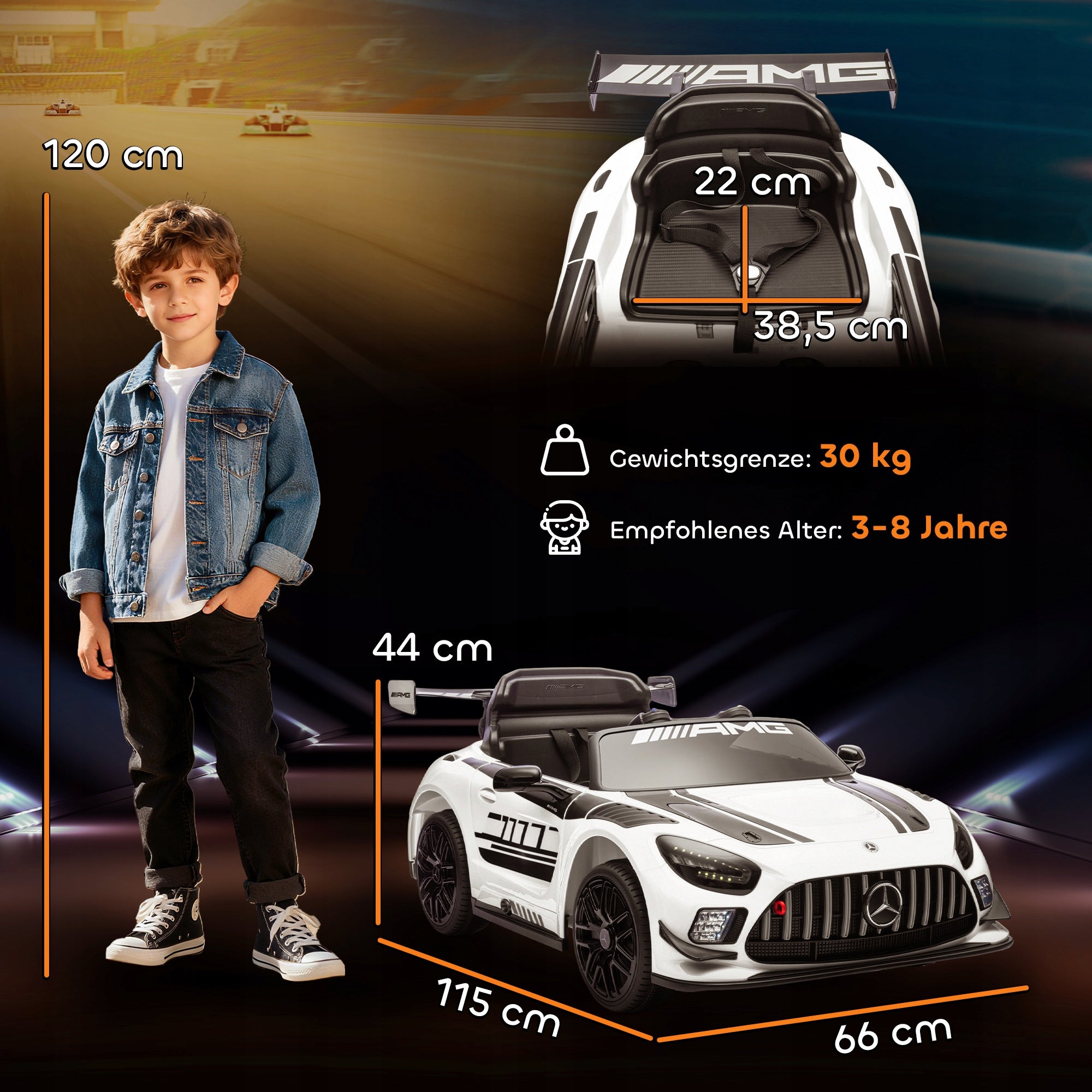AIYAPLAY Mercedes-AMG 12V electric children's car with remote control, music Manufacturer code 370-421V90WT