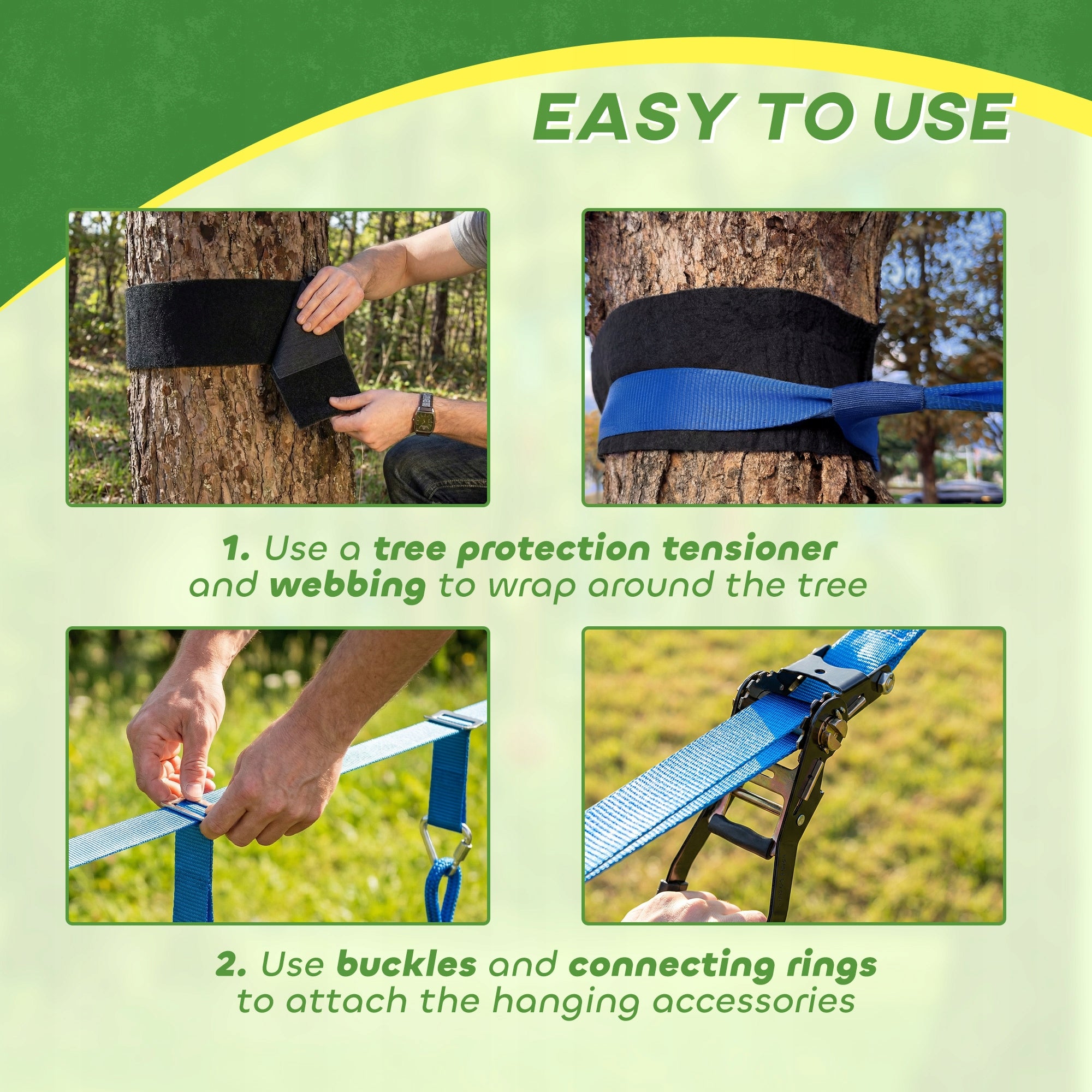 AIYAPLAY Ninja Line for kids, 24 m Slackline set with 7 obstacles Brand AIYAPLAY