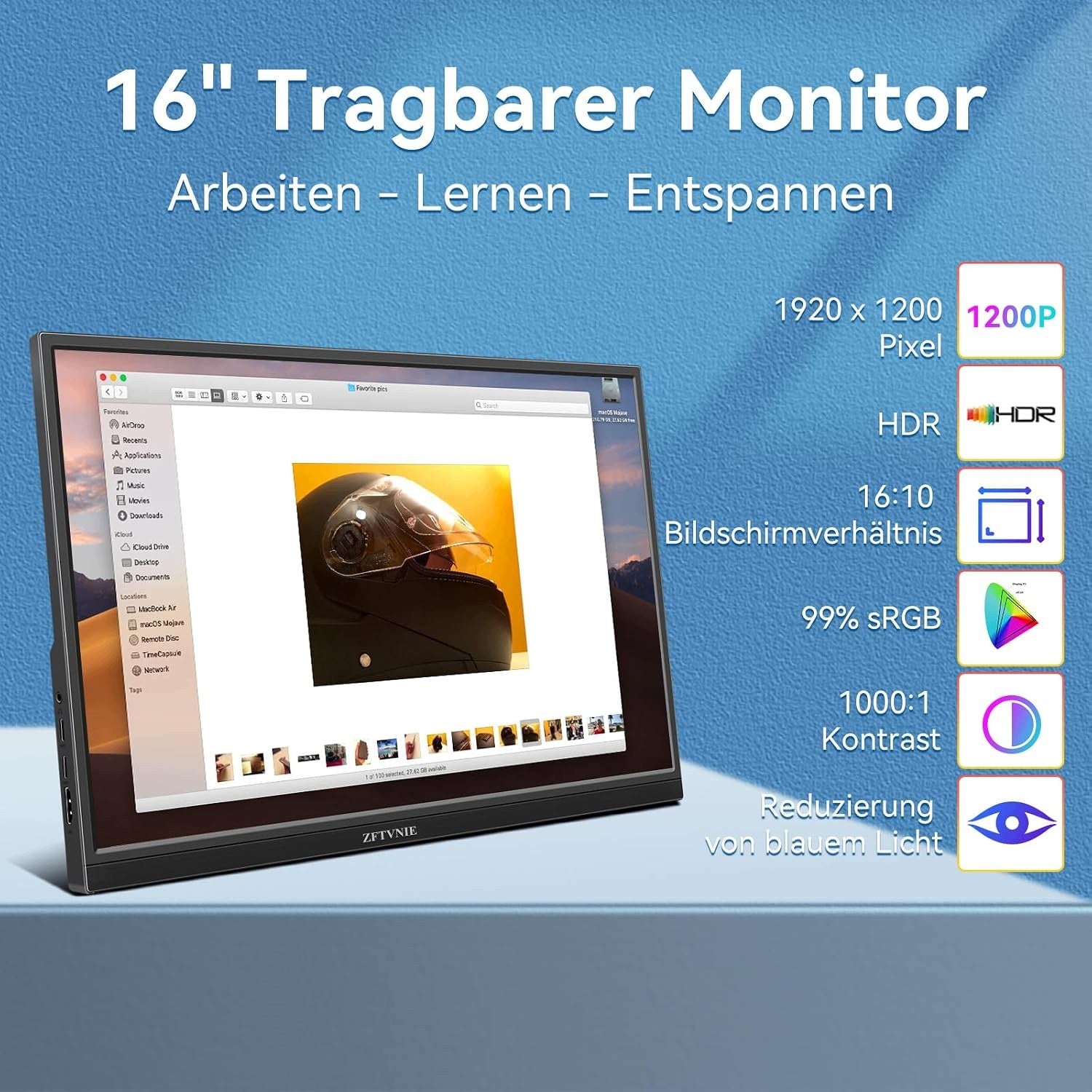 AJ501 Portable Monitor 16 Zoli Full HD ZFTVNIES IPS USB-C HDMI Manufacturer code B0CH6CJ5ZY