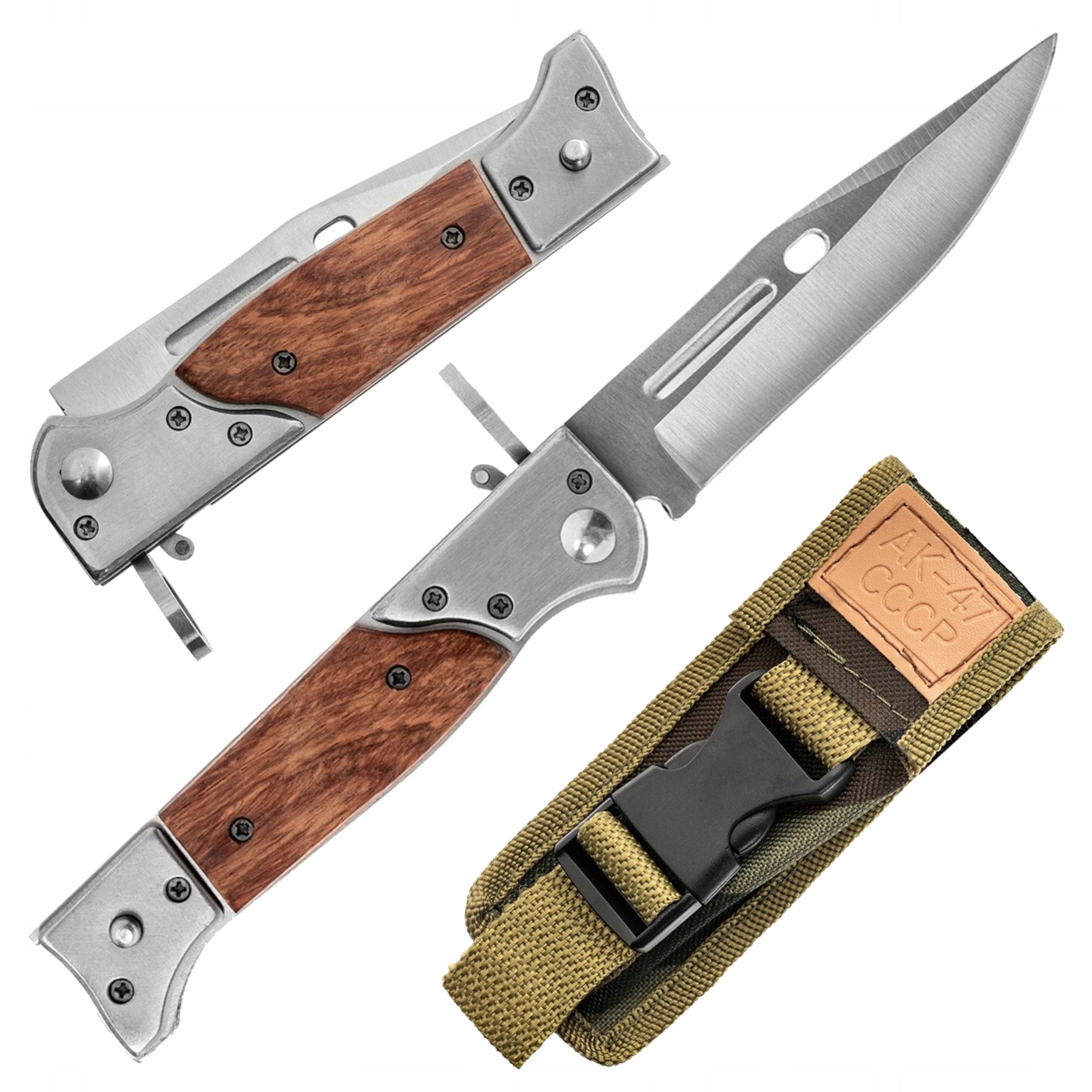 AK47 Bayonet Soviet Knife Folding Spring Automatic Survival EDC
