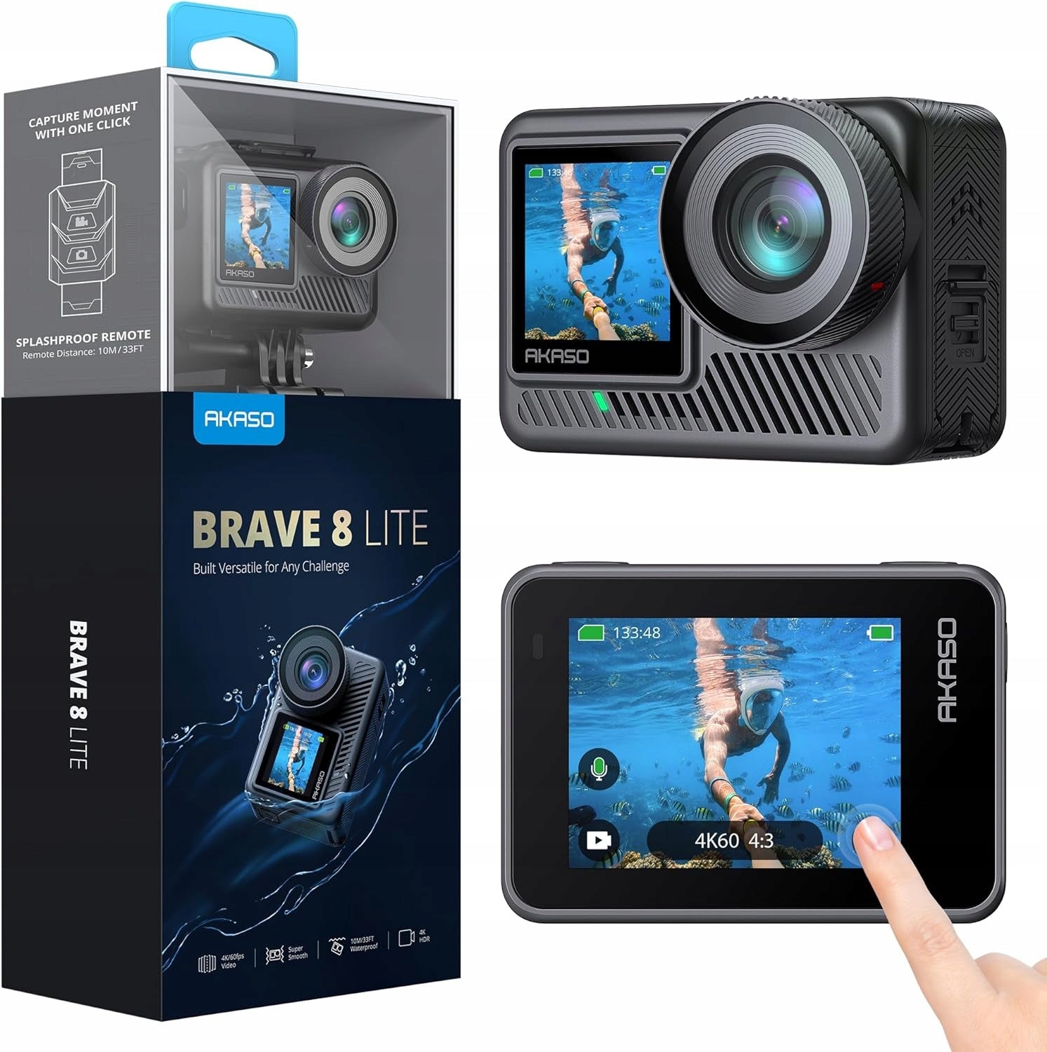 AKASO Brave 8 Lite Underwater Camera 4K60FPS Sports Camera Waterproof