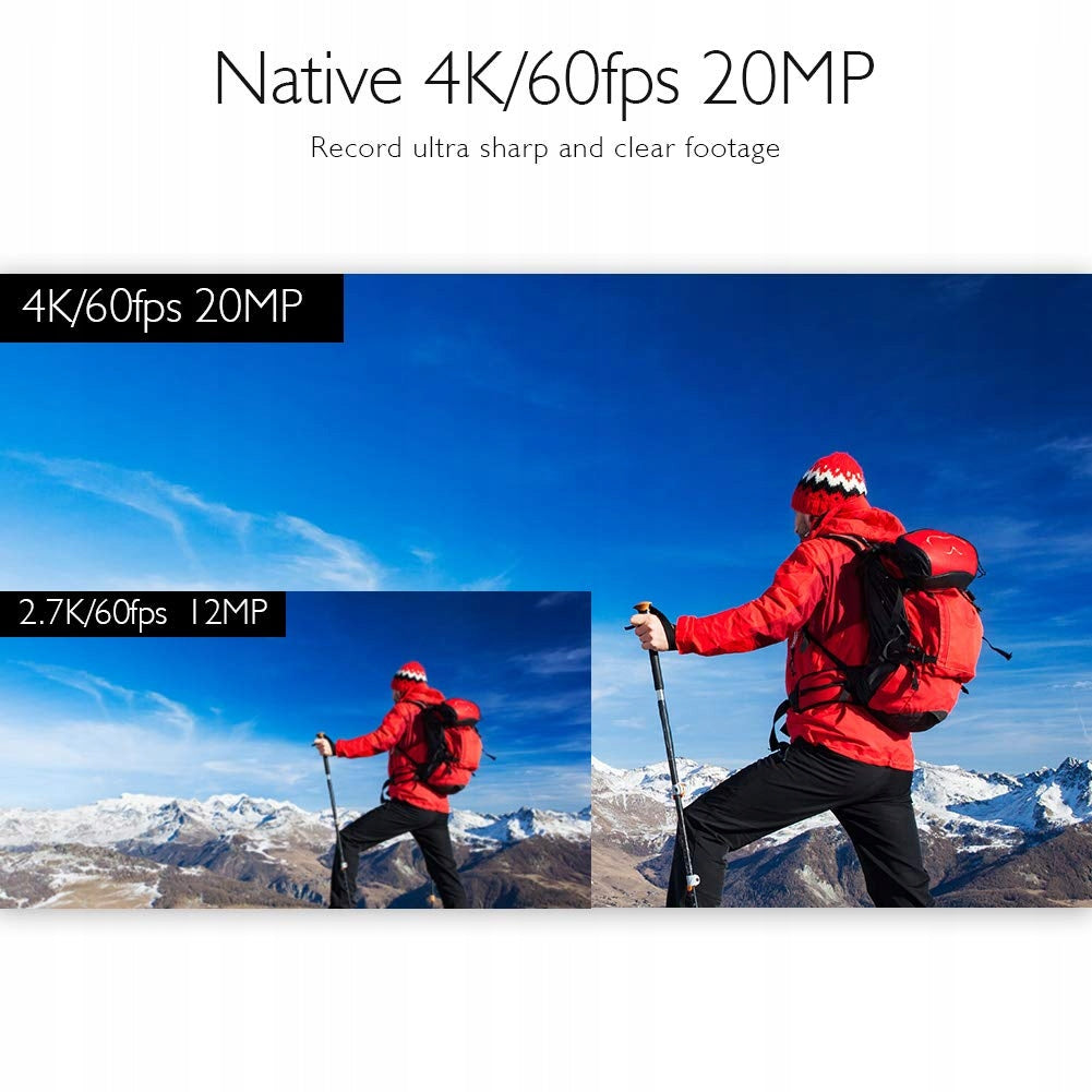 AKASO Sports Camera 4K 60FPS Waterproof 40M 20MP WiFi Stabilization Packaging status original