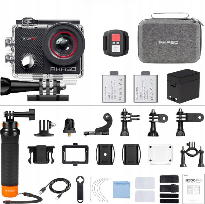 AKASO Sports camera 4K 20MP WiFi waterproof 40m EIS touch screen Manufacturer code SYYA0026-BK-03-FLB+P