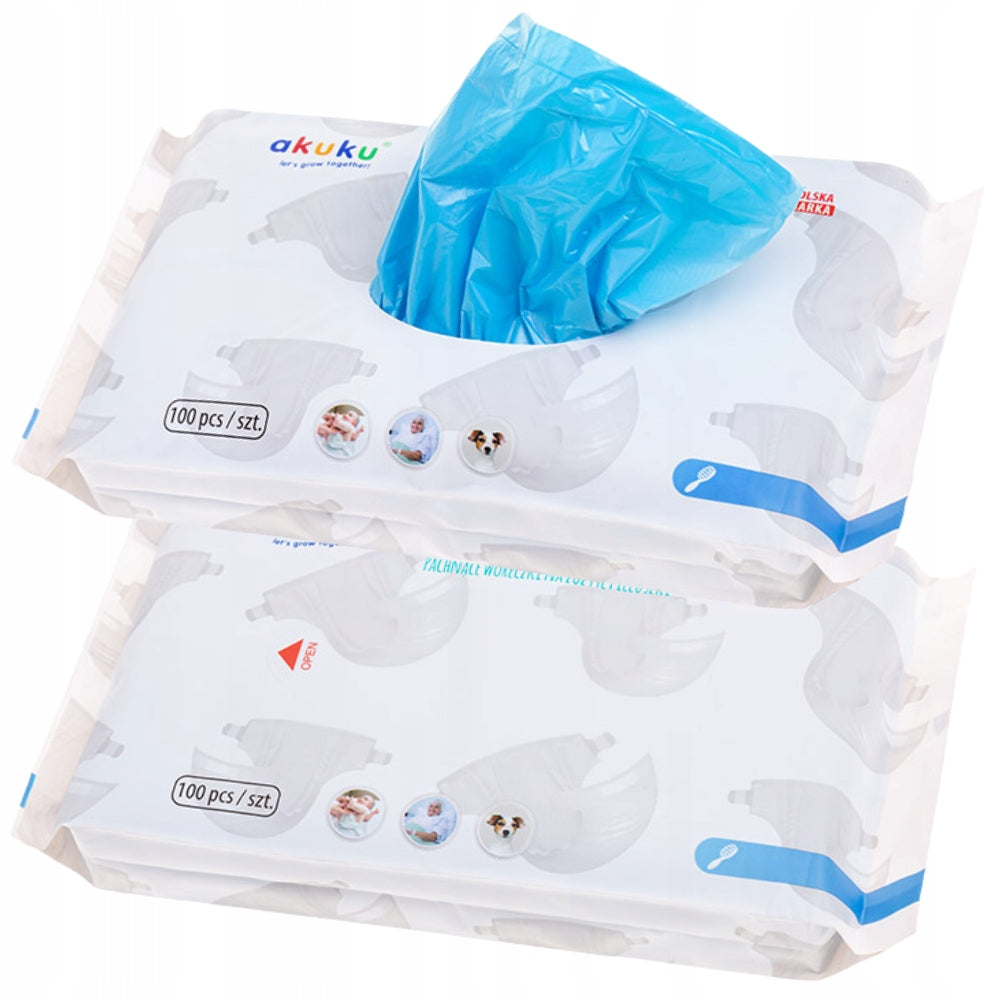 AKUKU FRAGRANT BAGS FOR USED FRAGRANCE DIAPERS 2PACK 2x100pcs Manufacturer code A0002